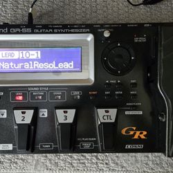 Roland GR-55 And Roland GK-3 Guitar Synthesizer And Pickup