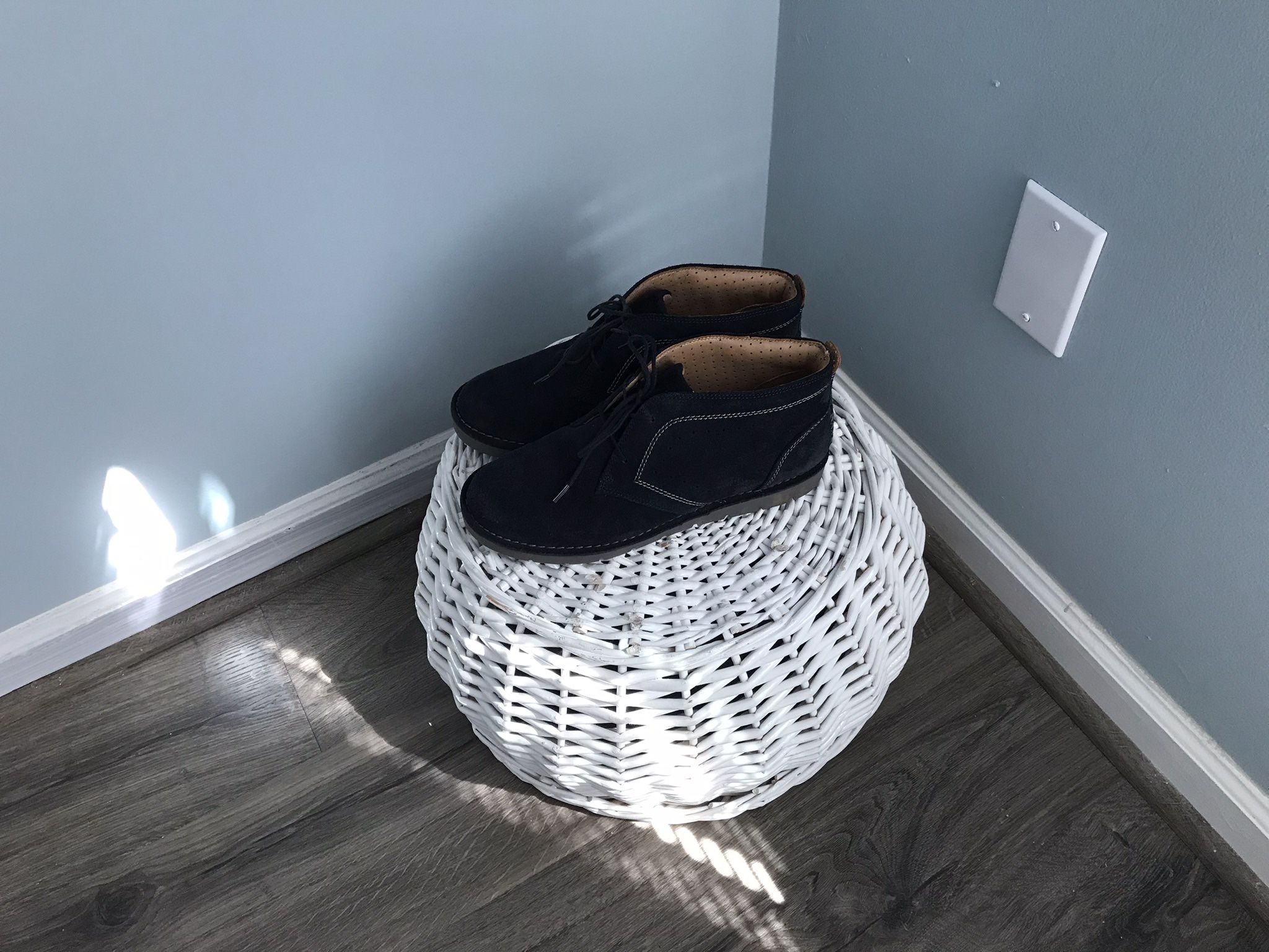 Navy Blue Suede Boots