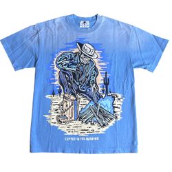 Warren Lotas ‘Coffee In The Morning’ Blue Shirt Size: S