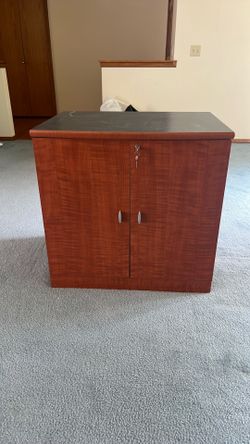 Two adjustable  shelve locking wood cabinets