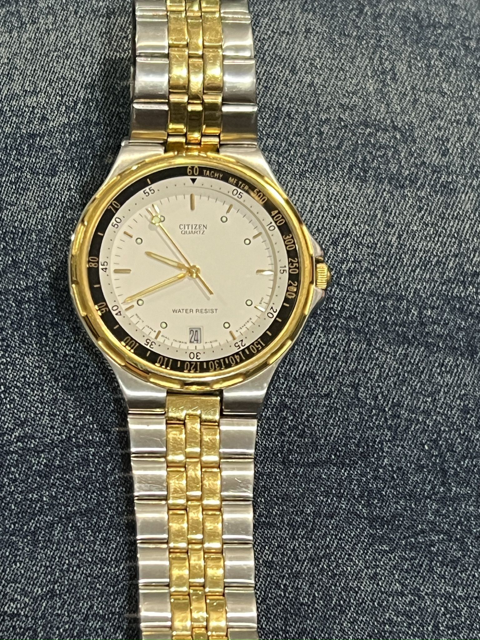 RARE VINTAGE Citizen QUARTZ Watch GOLD SILVER TONE NEW BATTERY