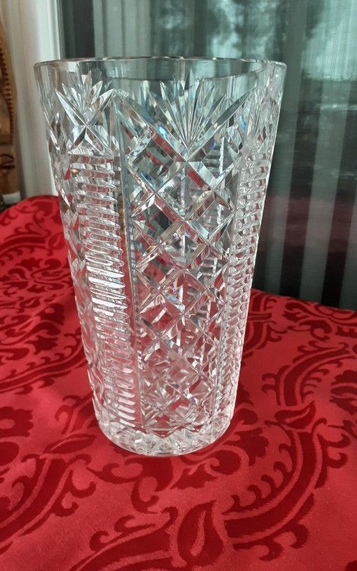 Waterford Crystal Vase 10 1/4" Tall, 6" Accross Top, From Ireland. $325.