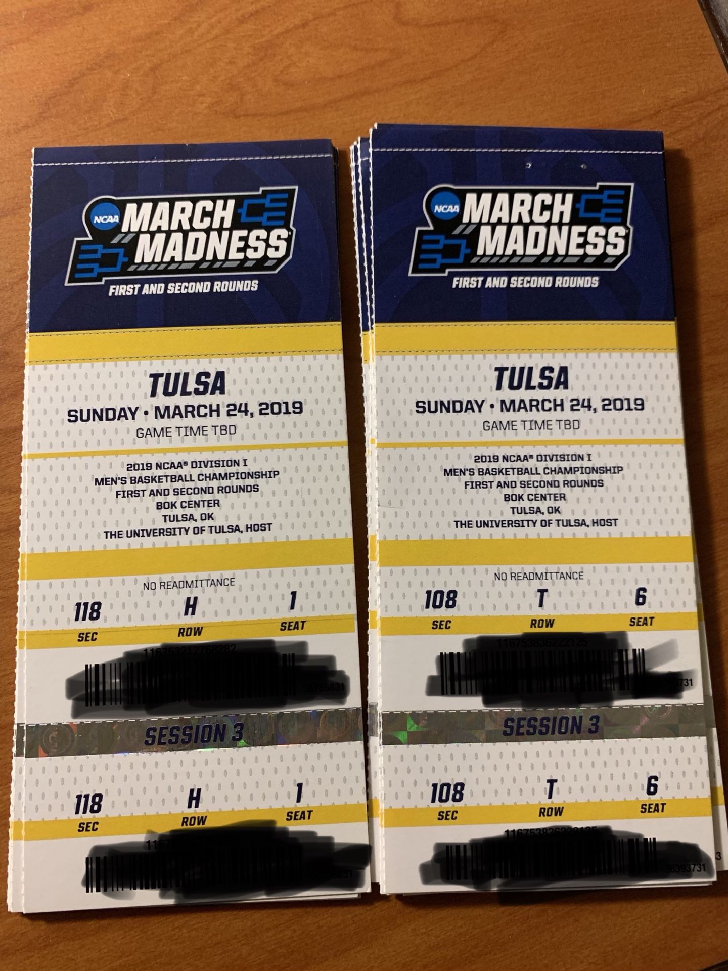 NCAA TICKETS - SESSION 3