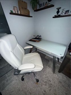 White desk and chair