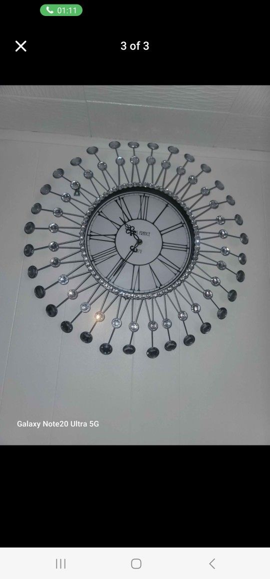 Clock with diamonds