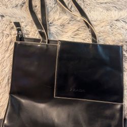 Black Prada Leather Tote