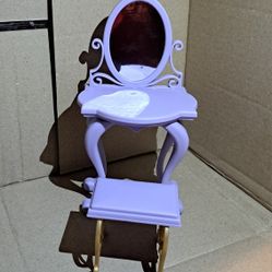 Kidcraft style barbie furniture Vanity & mirror with bench