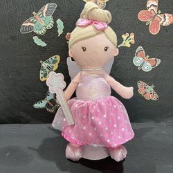 ADORABLE BALLERINA DOLL WITH HER MAGIC WAND! DRESSED IN PINK,  18 INCH SOFT DOLL