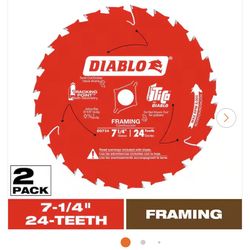 New Two Blade Pack Diablo 7 1/4” Framing 24 Tooth Circular Saw Blades