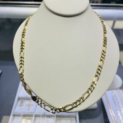 14kt Yellow Gold 22” 6.5mm Figaro Link Chain 38.90 Grams