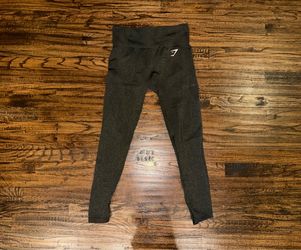 GYMSHARK Women’s Interval Seamless Leggings in Stealth Green - Size Medium