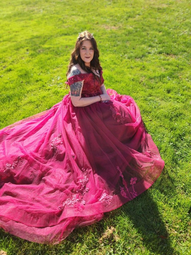 Red Ball Gown Wedding Dress