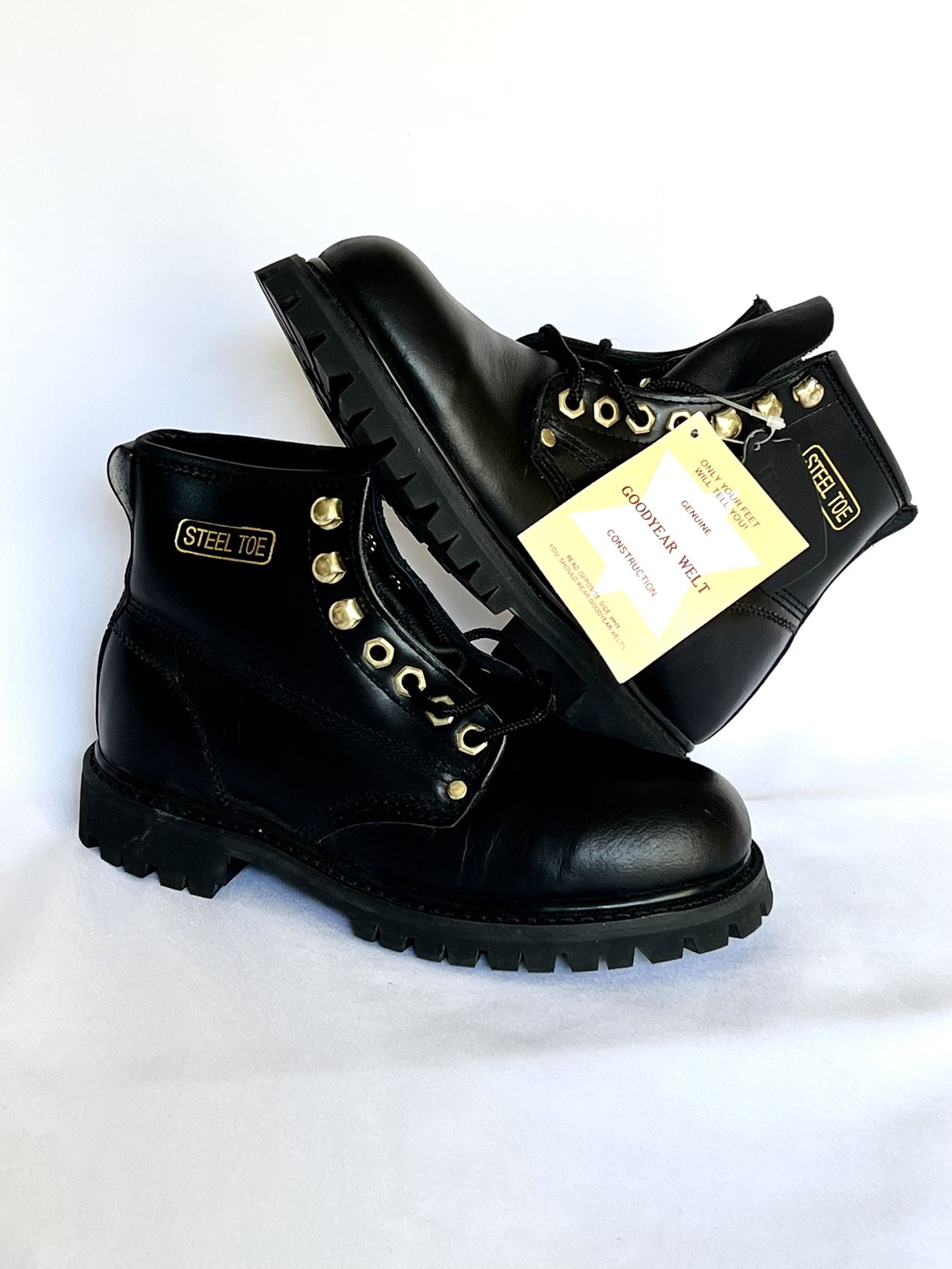 Construction Work Leather Boots Size 6