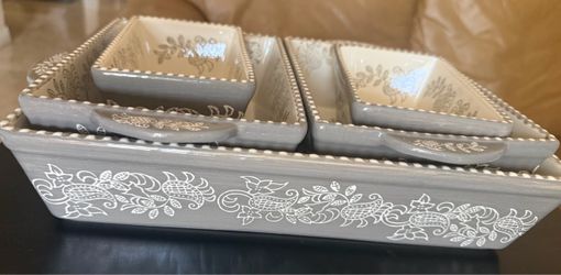 Hand paint porcelain serving set 5pc