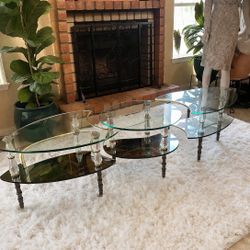 Vintage 3-piece Hollywood Regency table set by Goran of Belgium