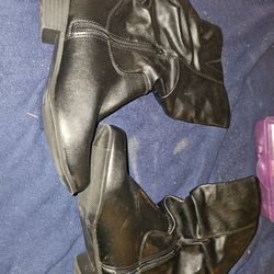 Leather Lo Heel Scrunchie Boots