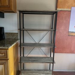 Wood shelves w metal frame