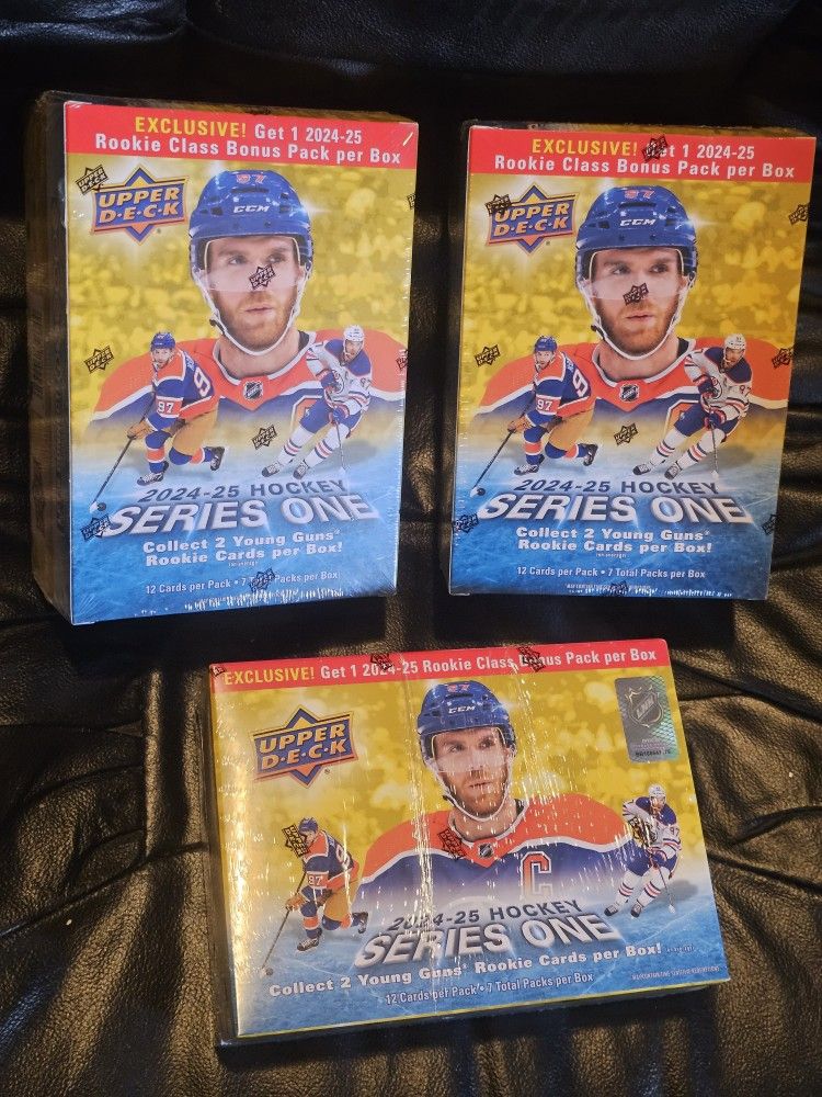 2024-25 Upper Deck Hockey Series 1 Mega Box! Factory Sealed! BONUS PACK! NHL! 3 Box Lot!