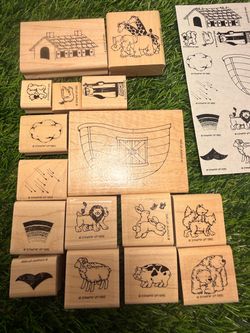 Noah and his Ark Stampin' Up Rubber Stamp Set of 16