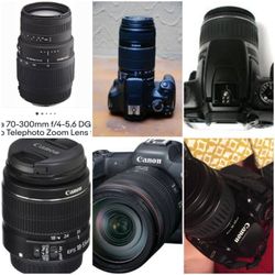 nice Canon digital camera + long lens attachment 
