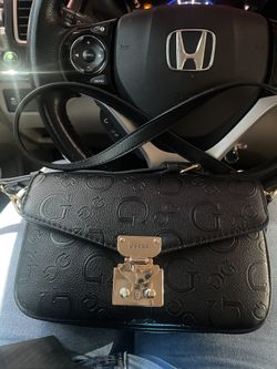 Guess Black Leather Crossbody Purse