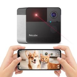 Petcube Play 2 Wi-Fi Pet Camera with Laser Toy Indoor Camera, Night Vision