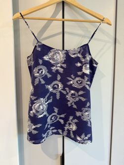 Equipment Layla Silk Camisole - Indigo/White Floral, Size XS
