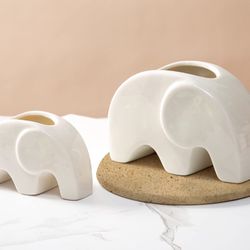 Small Mom And Baby Elephant Planters New
