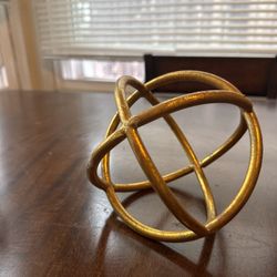 Gold Decorative Orb Sculpture – Modern Home Decor Accent