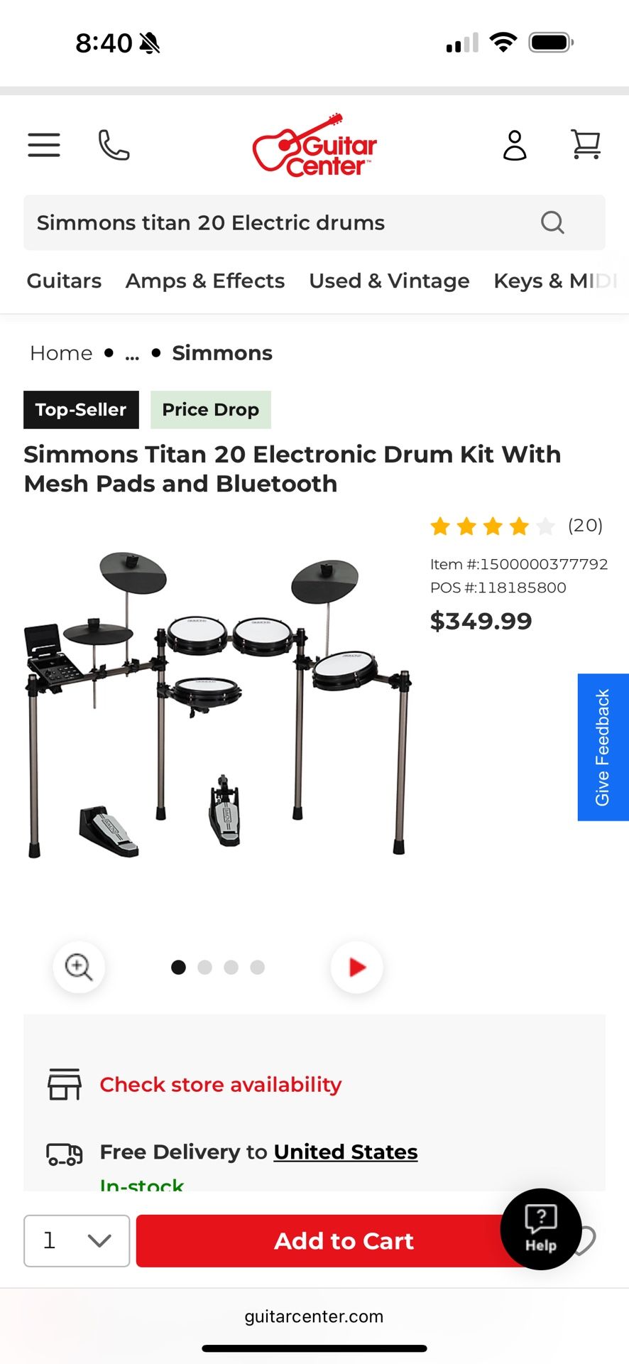Drum Set By Simmons