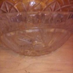 Beautiful Larger Leaded Glass Bowl, Hand Cut From Poland. Excellent, Antique, Never Used. 