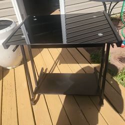 Small BLACK GLASS COMPUTER DESK