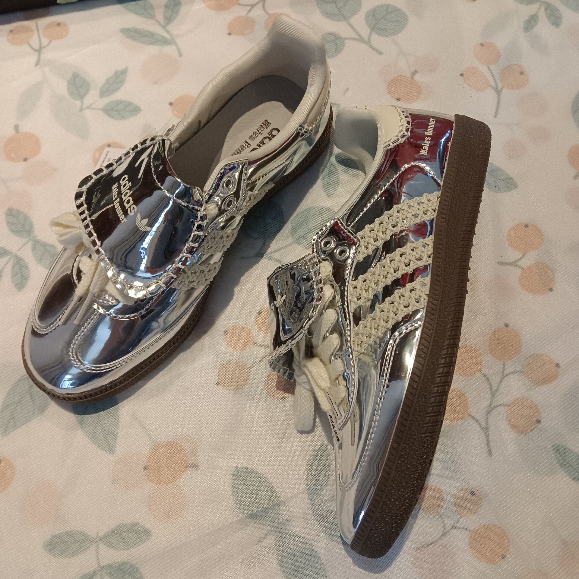 Adidas Silver Retro Flats