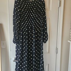 H&M Black Polka Dot Dress Size 8