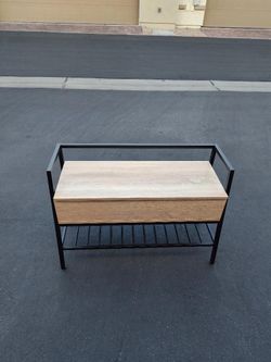 Storage Bench with Metal Frame and Shelf - FREE DELIVERY π