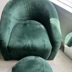 Accent chair and ottoman