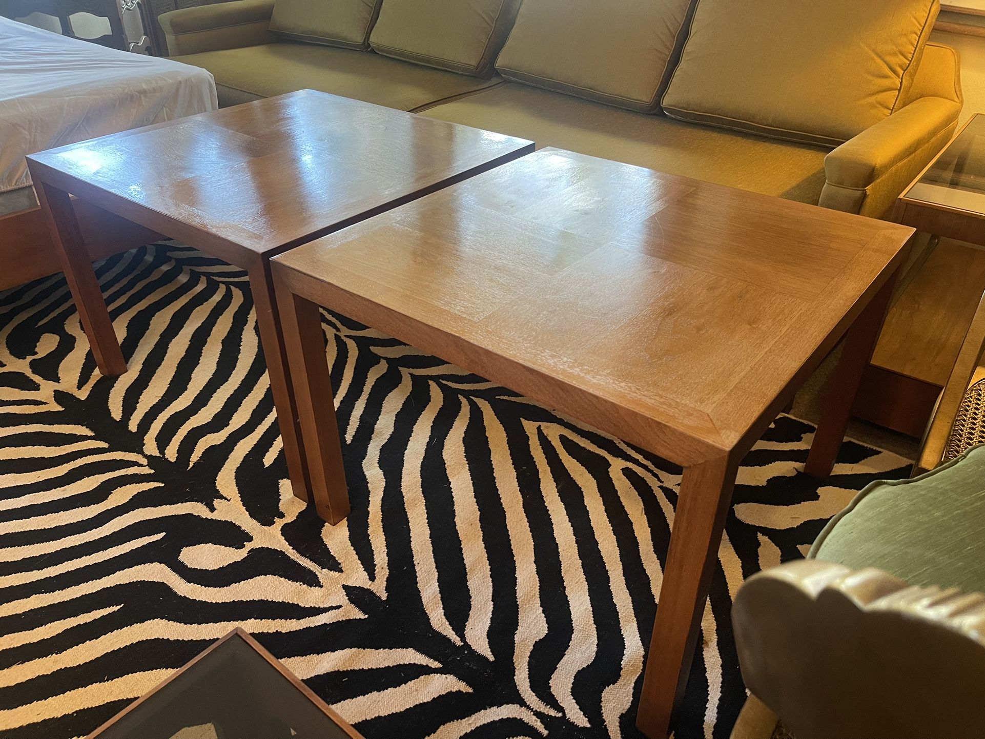 Lane Altavista Style 1196 MCM Parsons Walnut 28” Sqaure End Tables