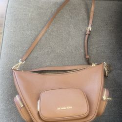 MK Brown Leather Crossbody Purse