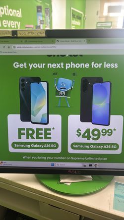 Free Samsung a16 with new line get yours today !!!!