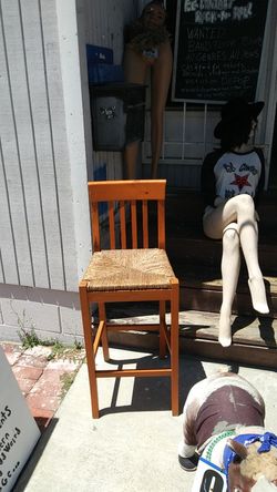 wood bar stool wicker seat