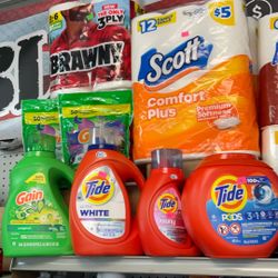 Scott, Brawny, Tide, Gain Household Items