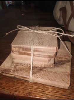 Hand made cedar coaster