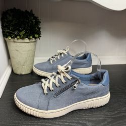 Clarks Collection Lace-Up Sneakers Caroline Denim Blue Sz 9W