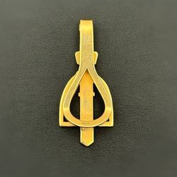 Jewelry 14k solid yellow gold money clip belt looking