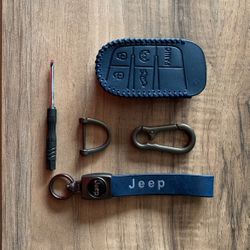 Jeep FOB Leather Keychain 
