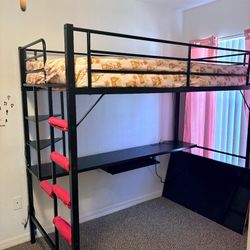 Black Bunk Bed with Desk