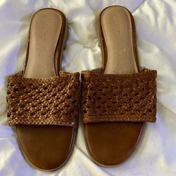 Universal Thread Woven Slide Sandals – Brown Size 6 