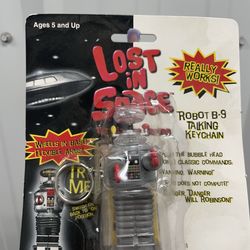 Vintage 1996 lost in space talking robot keychain