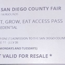 “2025 SD Fair Tickets/8 Available/$15 ”