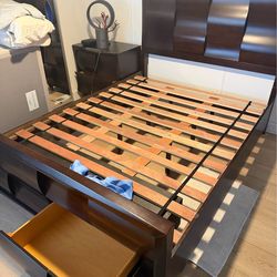 Queen bed frame and nightstand